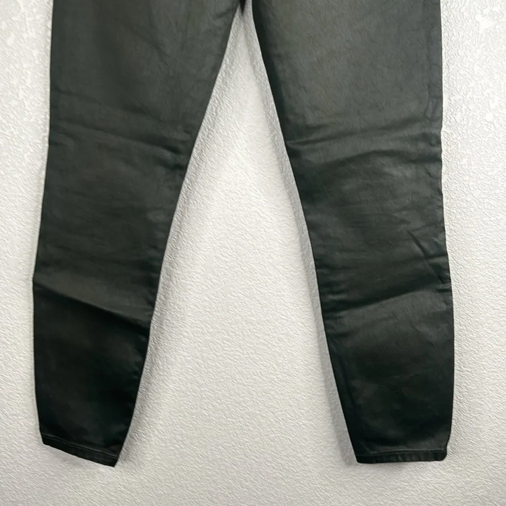 Banana Republic Charcoal Gray Coated Faux Leather Moto Skinny Jeans Size 25 - Picture 5 of 8